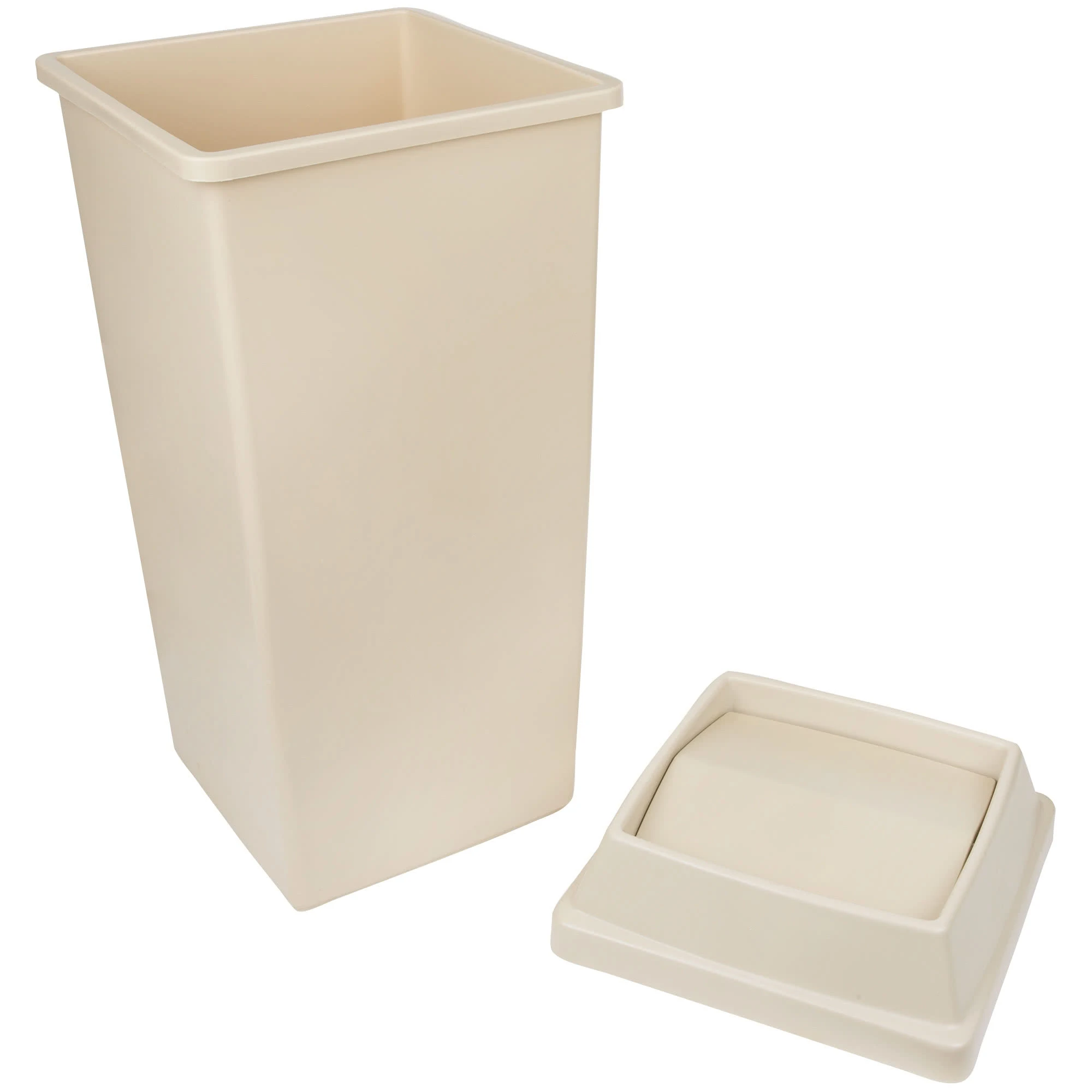 Continental Swingline Square 112 Litre Bin & Lid Beige