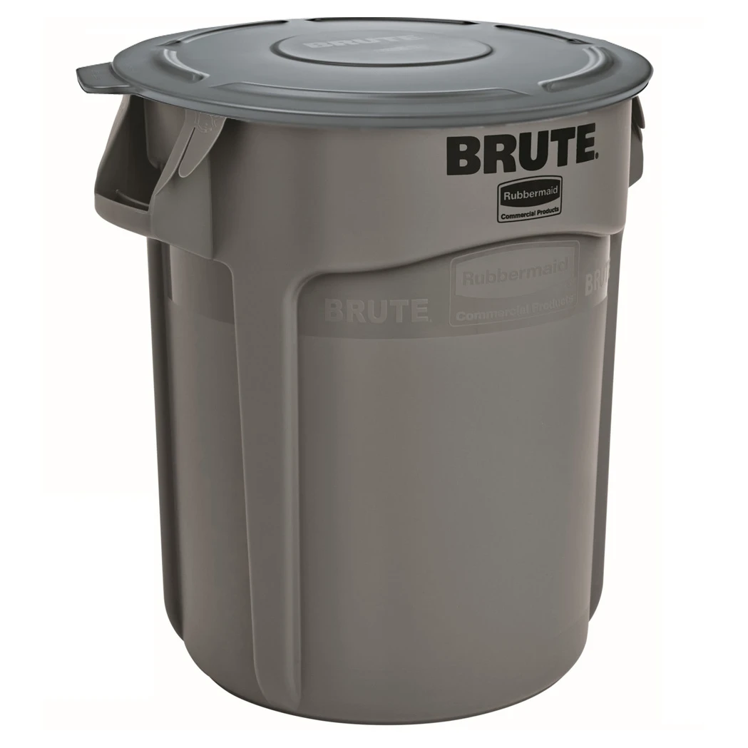  Rubbermaid Brute 75 litre Round Bin & Lid Grey