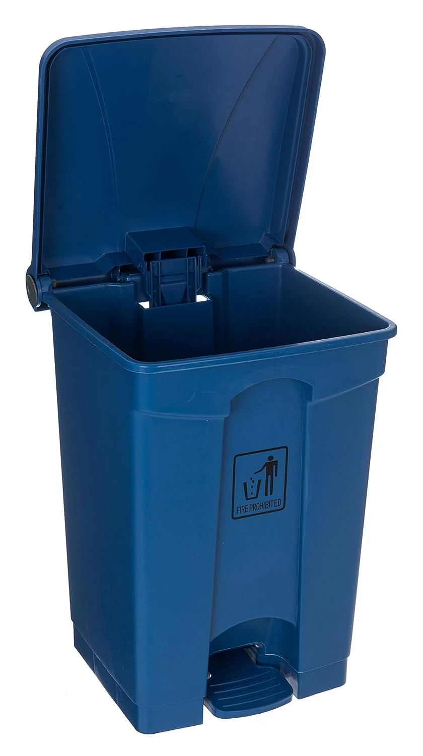 JanSan Front Step-On Polypropylene Bin 45L with Lid Blue