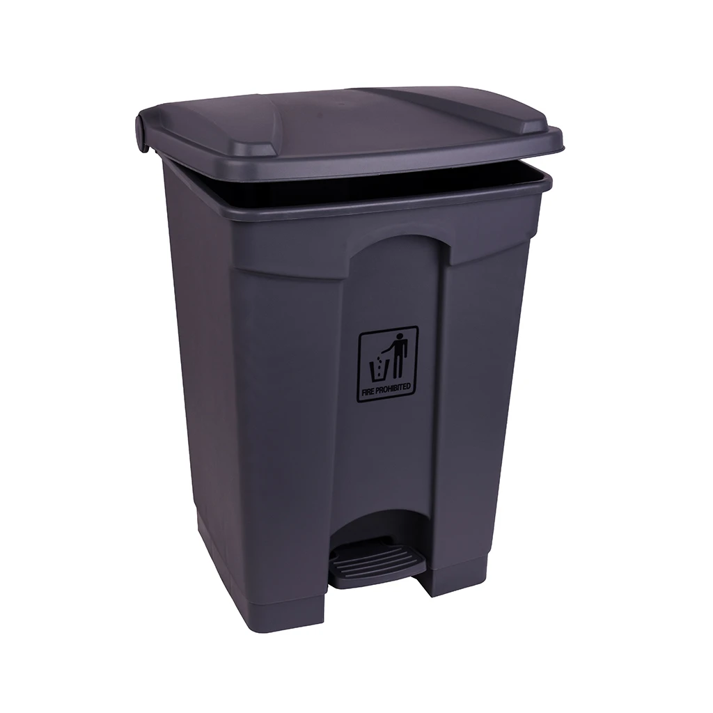  JanSan Front Step-On Polypropylene Bin 45L with Lid Grey