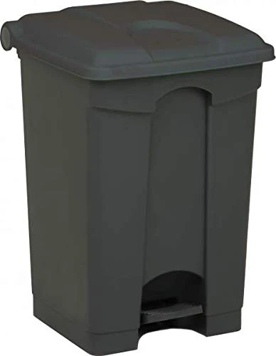 JanSan Front Step-On Polypropylene Bin 45L with Lid Grey