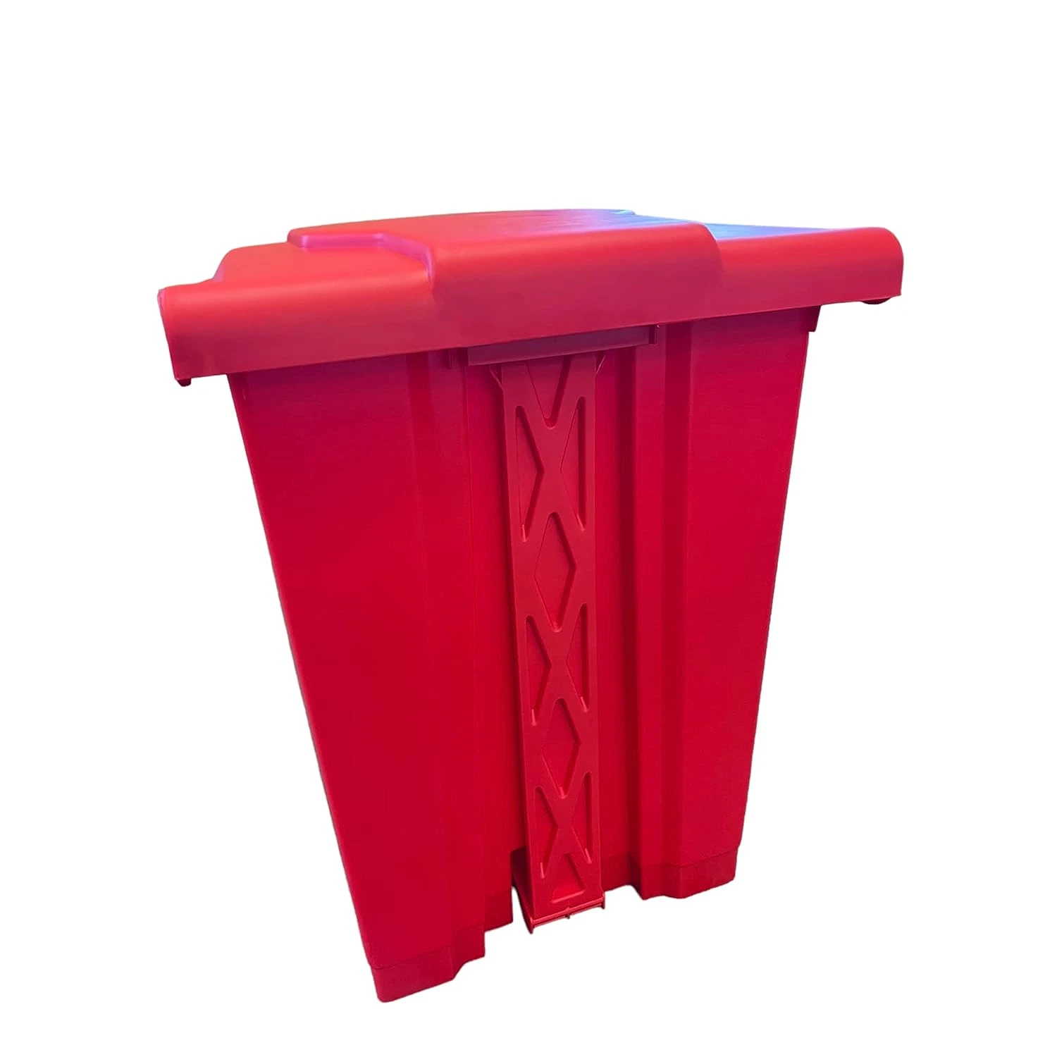 JanSan Front Step-On Polypropylene Bin 45L with Lid Red