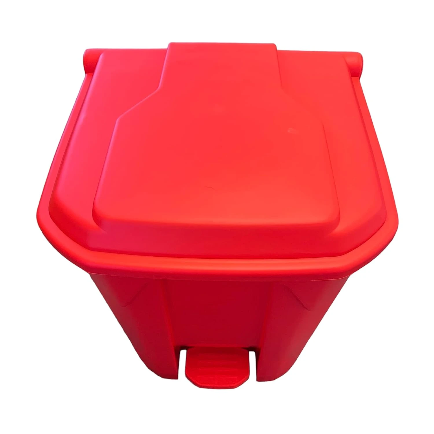 JanSan Front Step-On Polypropylene Bin 45L with Lid Red