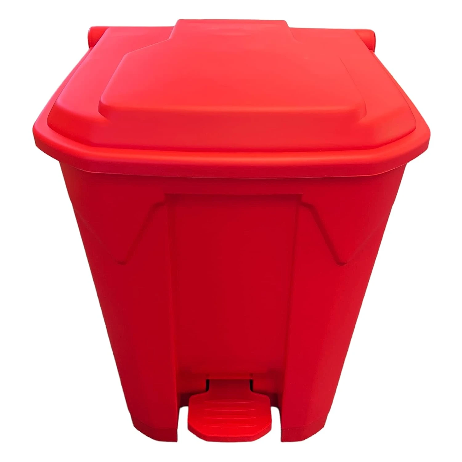 JanSan Front Step-On Polypropylene Bin 45L with Lid Red