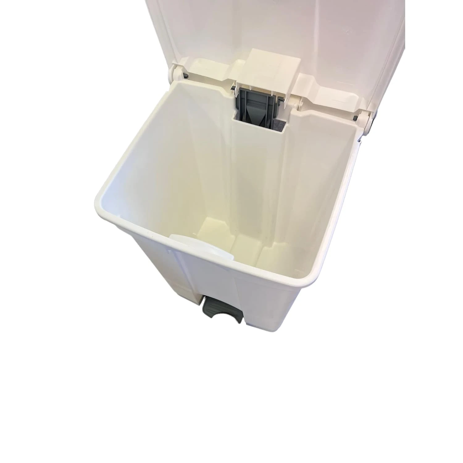 JanSan Front Step-On Polypropylene Bin 45L with Lid White