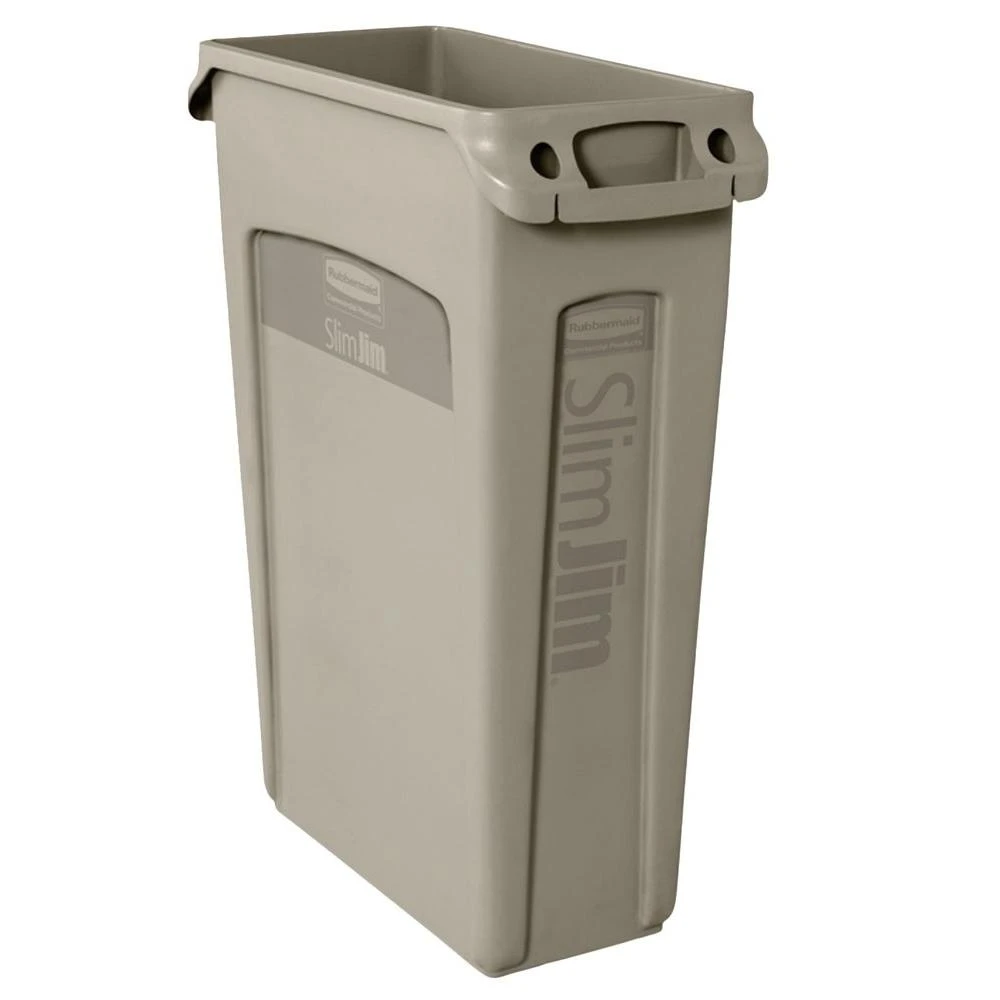  Rubbermaid Slim Jim Vented Bin Beige 87 Litres