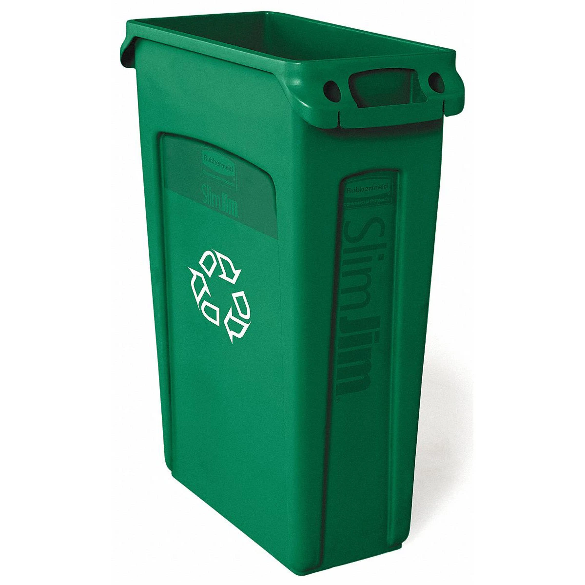 Rubbermaid Slim Jim Vented Bin Green 87 Litres