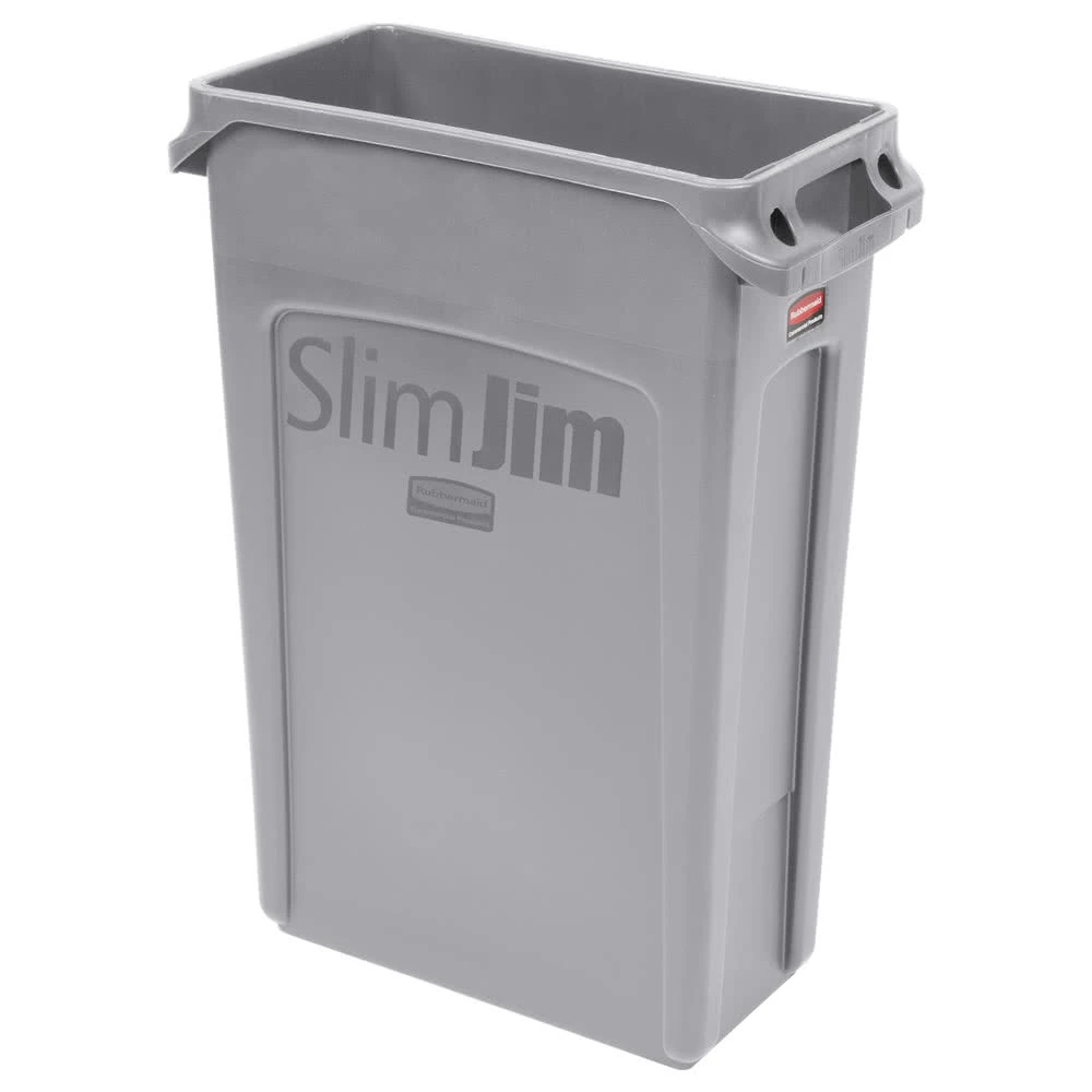  Rubbermaid Slim Jim Vented Bin Grey 87 Litres