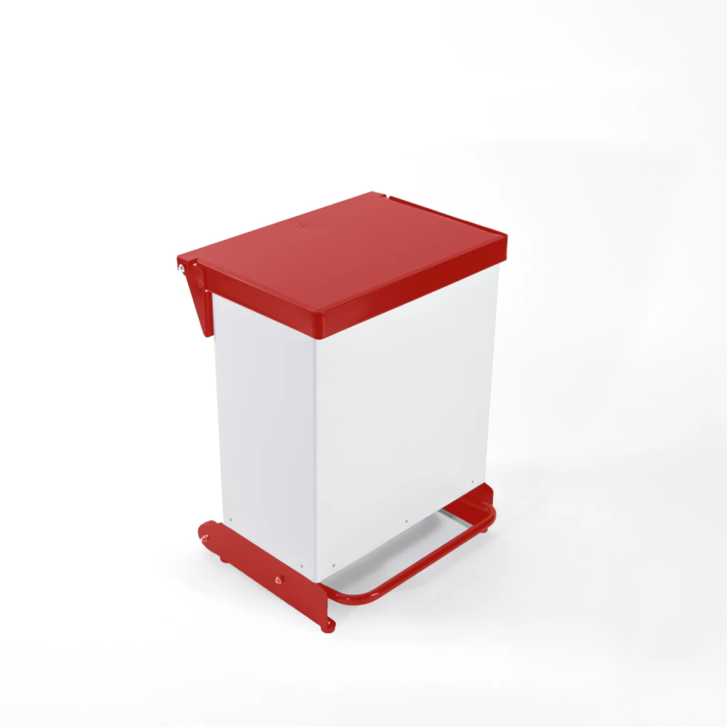 JanSan Fire Retardant Soft Closing Steel Pedal Bin 36 Litre Red