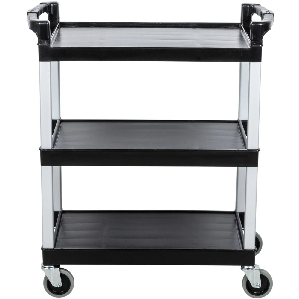 Continental Three Shelf Utility Cart Black 