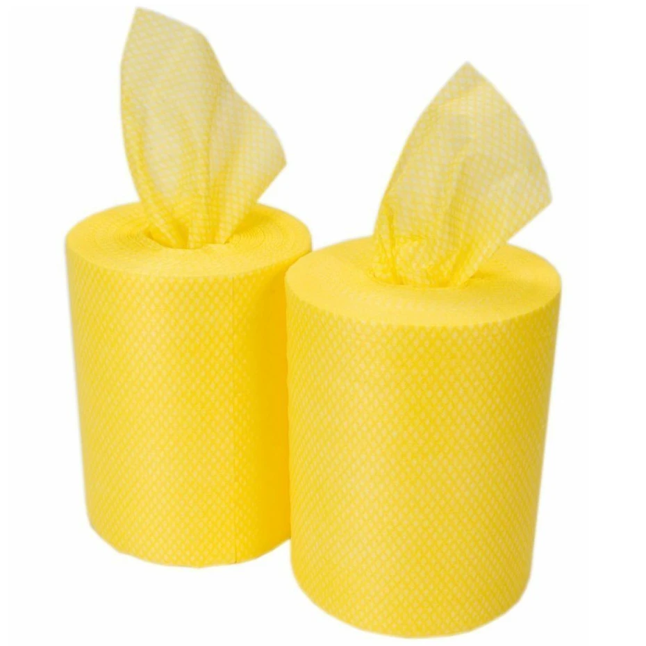  JanSan Wipes Lightweight 350 Sheet Rolls Yellow