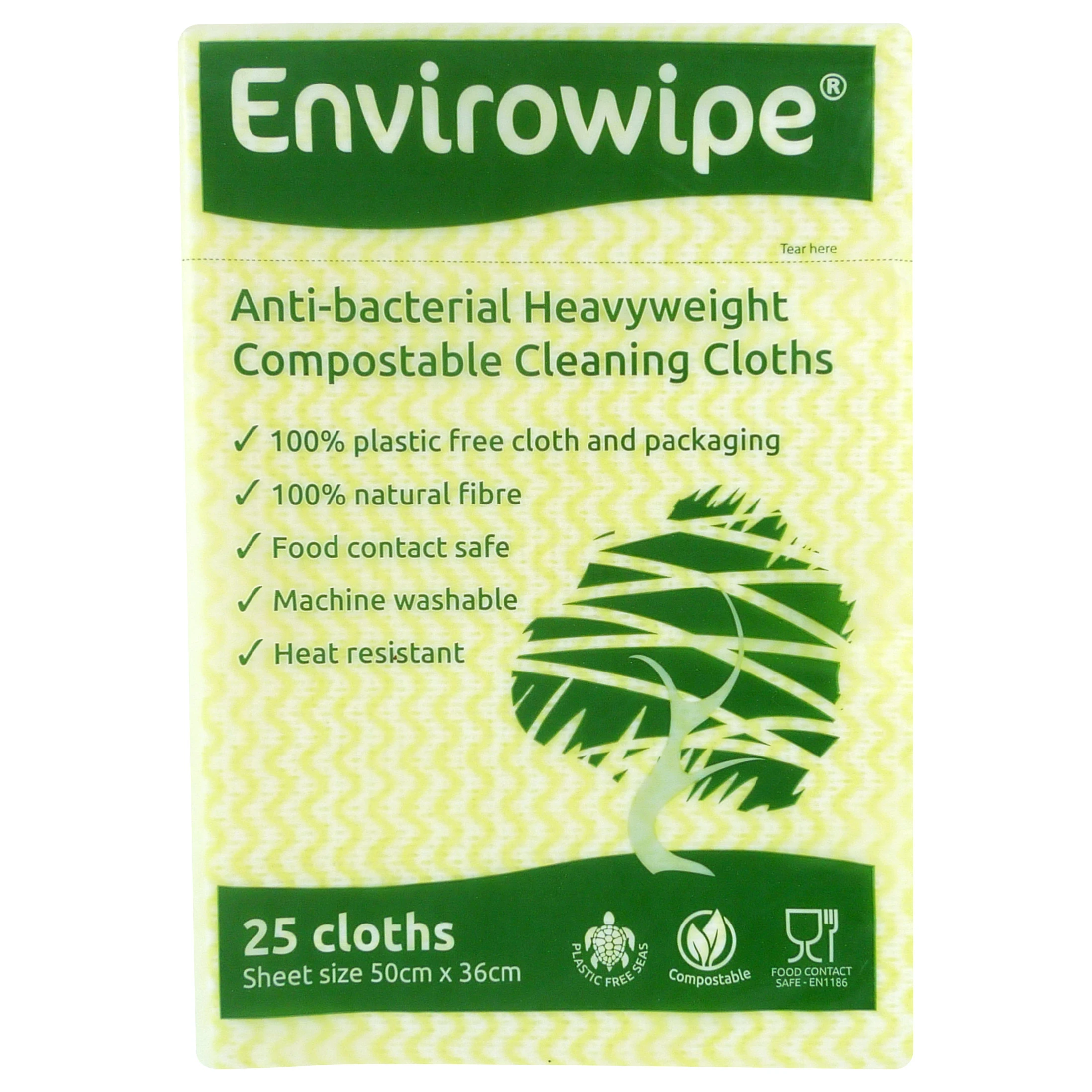  Envirowipe Anti-Bacterial Compostable Cleaning Cloths Yellow