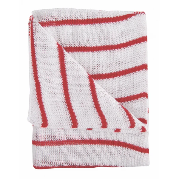 JanSan Stockinette Striped Dish Cloths Red 