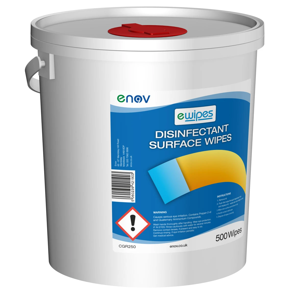 Enov Y250 Surface Disinfectant Wet Wipes Bucket