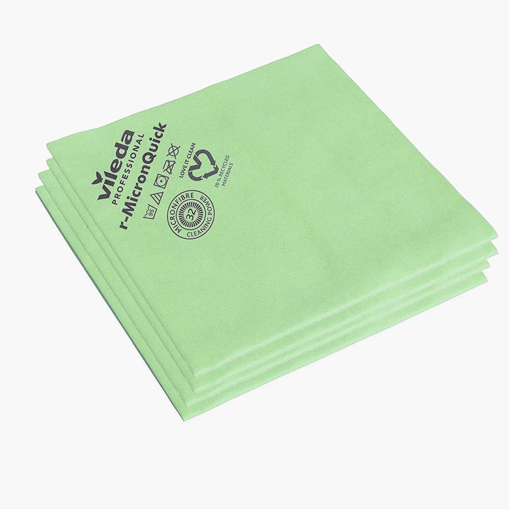 Vileda r-MicronQuick Recycled Durable Microfibre Cloths Green