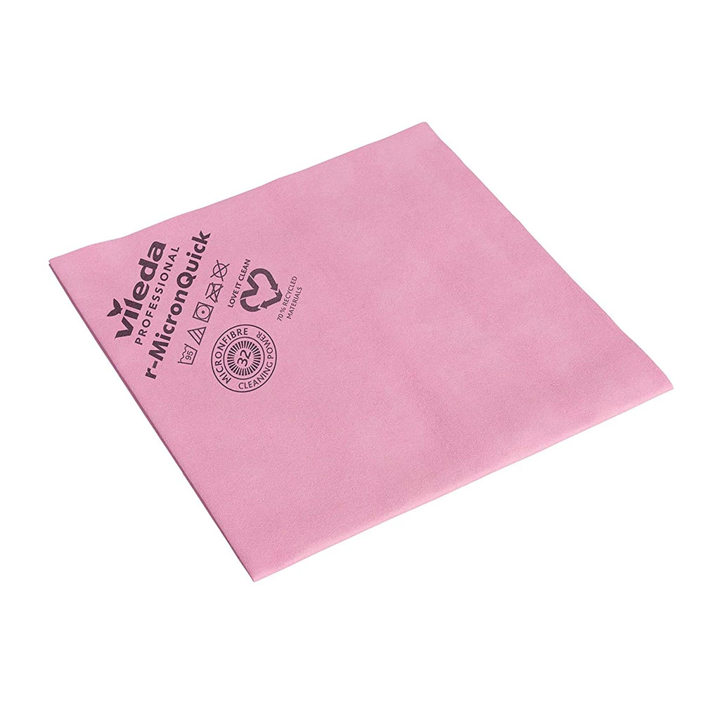 Vileda r-MicronQuick Recycled Durable Microfibre Cloths Red