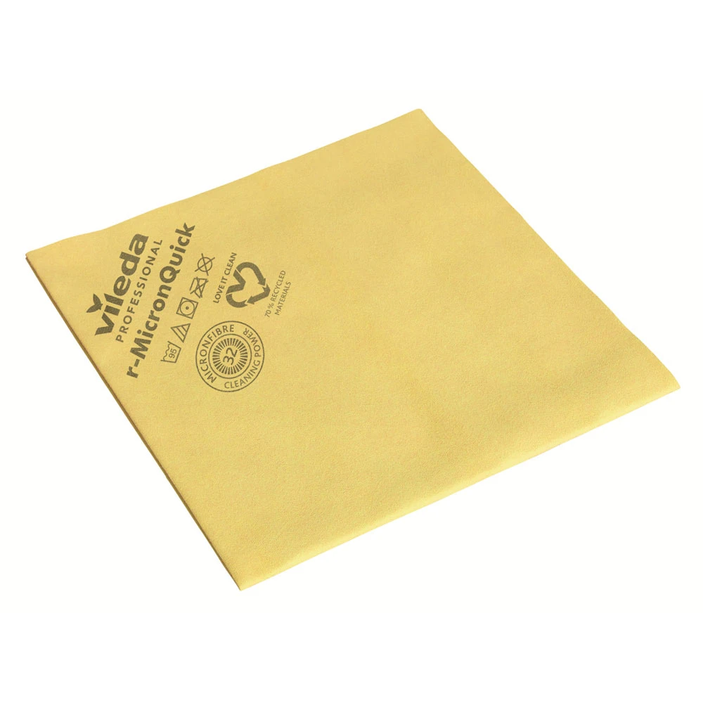  Vileda r-MicronQuick Recycled Durable Microfibre Cloths Yellow