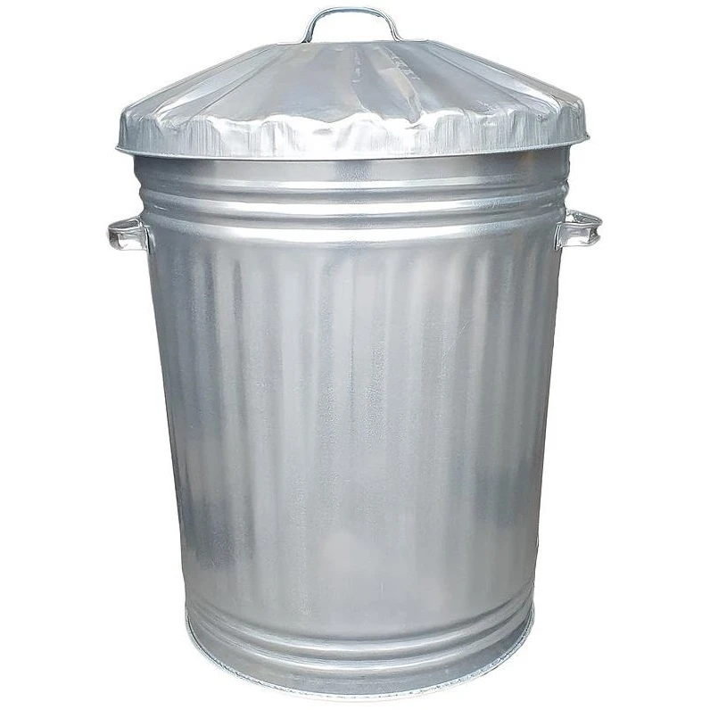 JanSan Galvanised Metal Dustbin 90 Litre &amp; Litre &amp; Lid