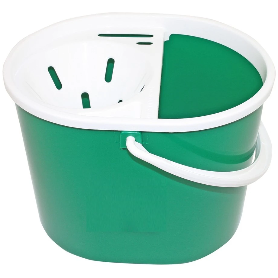  JanSan Oval Mop Bucket and Wringer 5 Litre Green