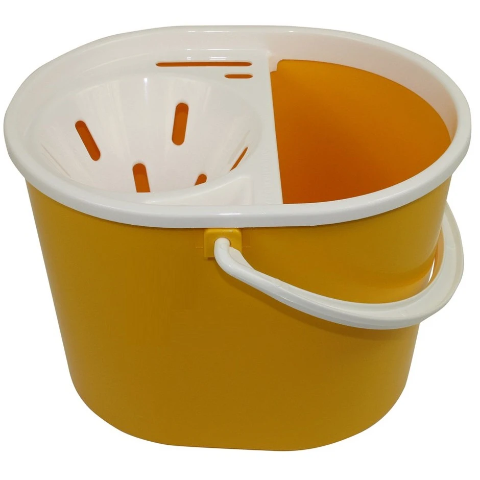  JanSan Oval Mop Bucket and Wringer 5 Litre Yellow