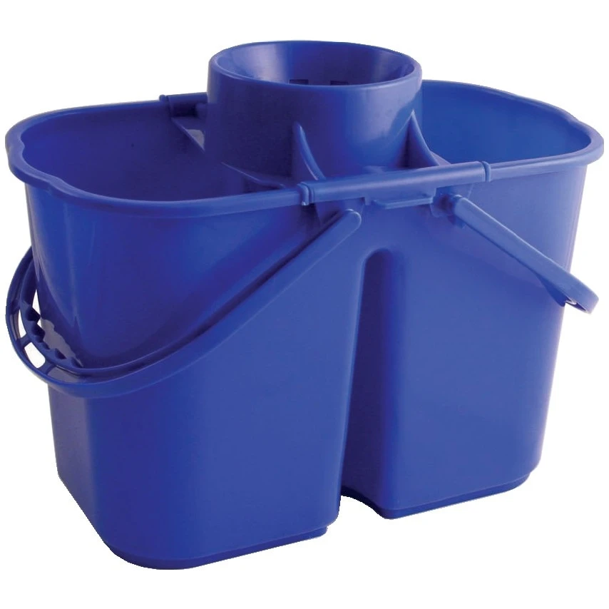 JanSan Double Mop Bucket &amp; Wringer 14 Litre Blue