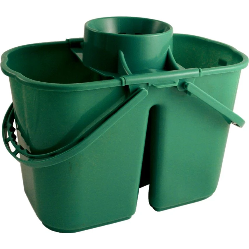 JanSan Double Mop Bucket &amp; Wringer 14 Litre Green