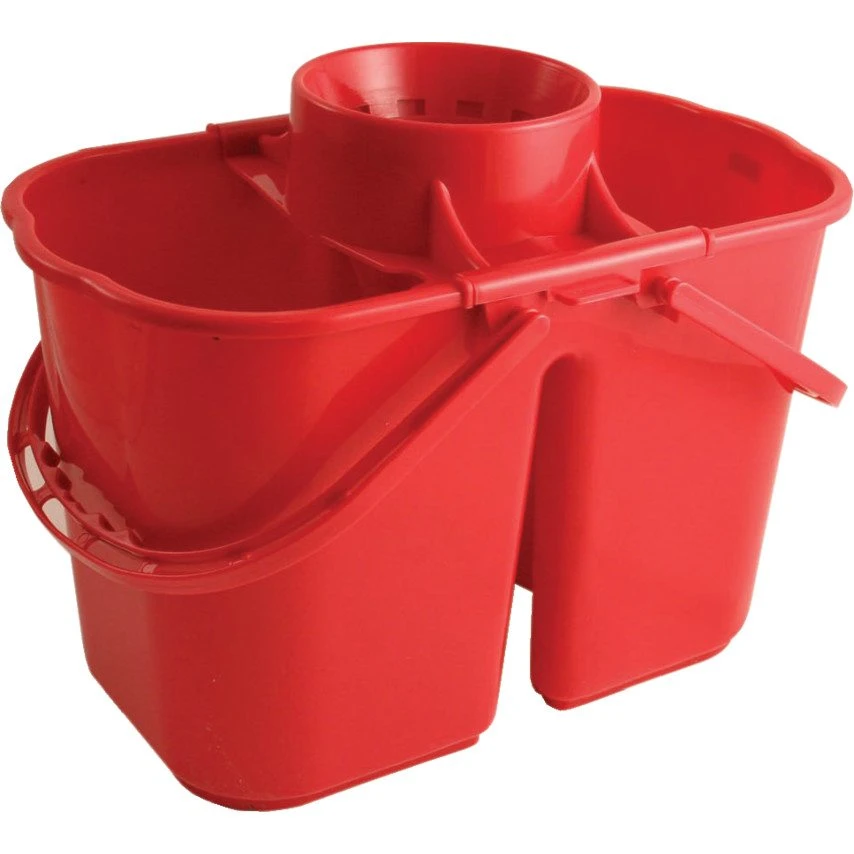 JanSan Double Mop Bucket &amp; Wringer 14 Litre Red