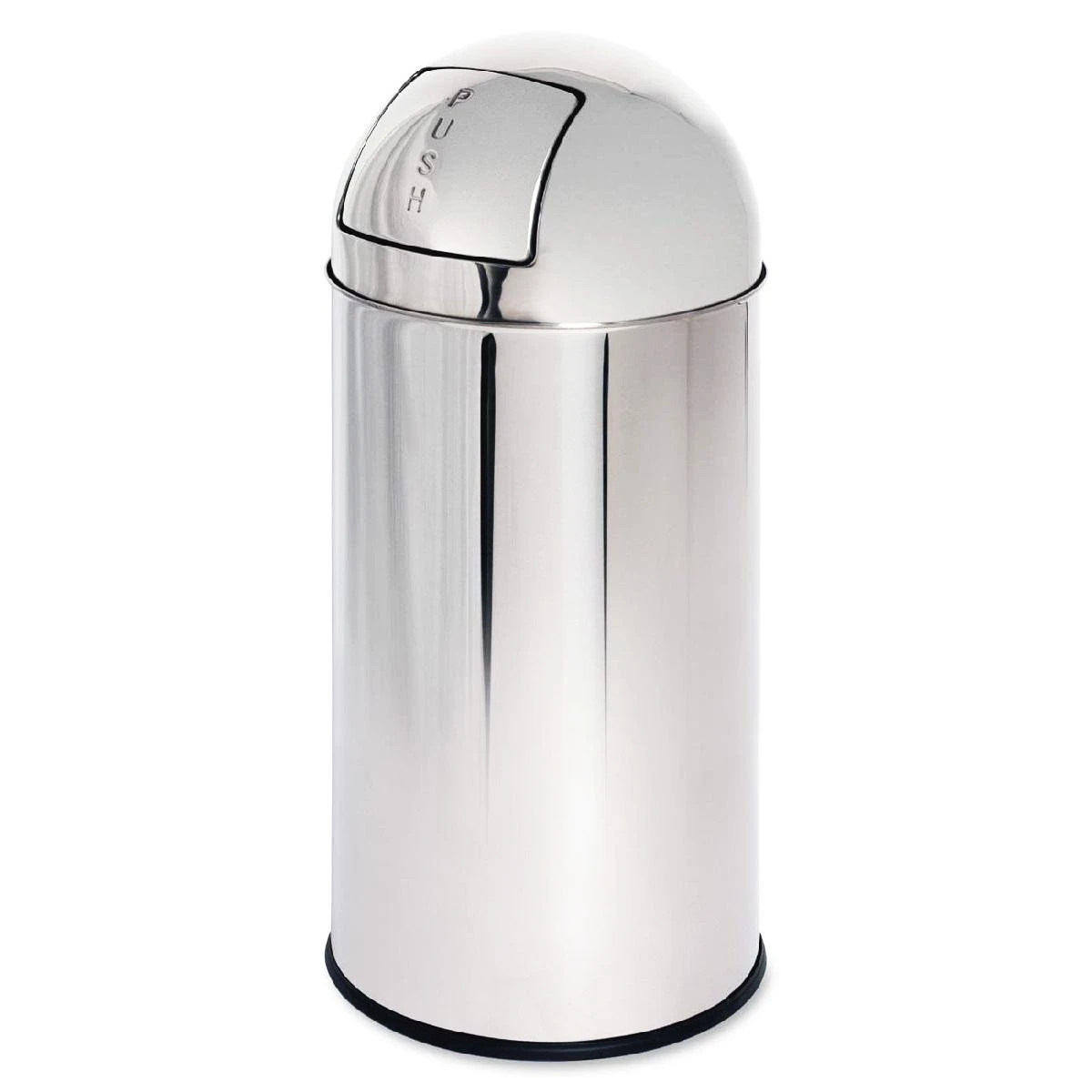 JanSan Bullet-Push Bin Stainless Steel Bright Finish 50 Litre