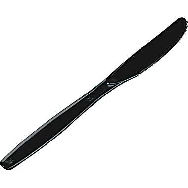 Premium Plastic Knives Black 