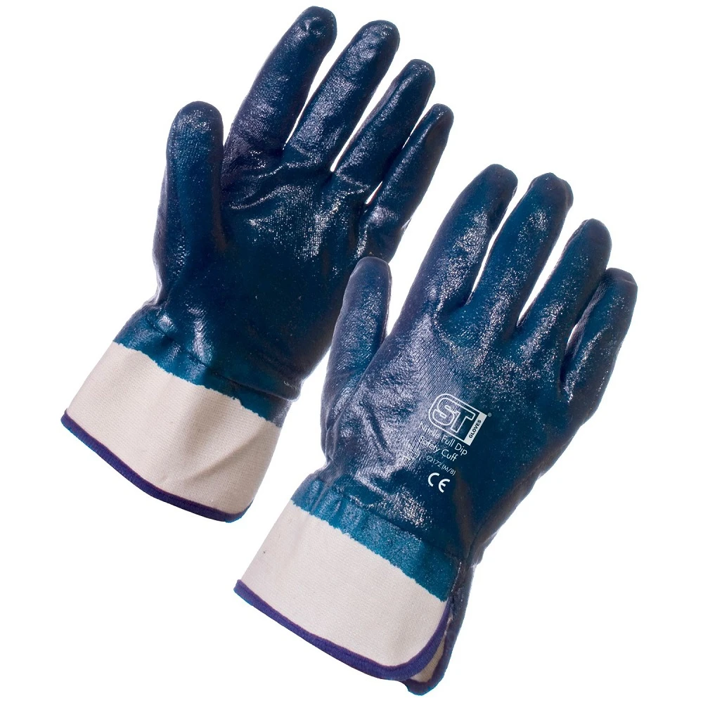 JanSan Heavyweight Knitwrist Nitrile-Coated Work Gloves