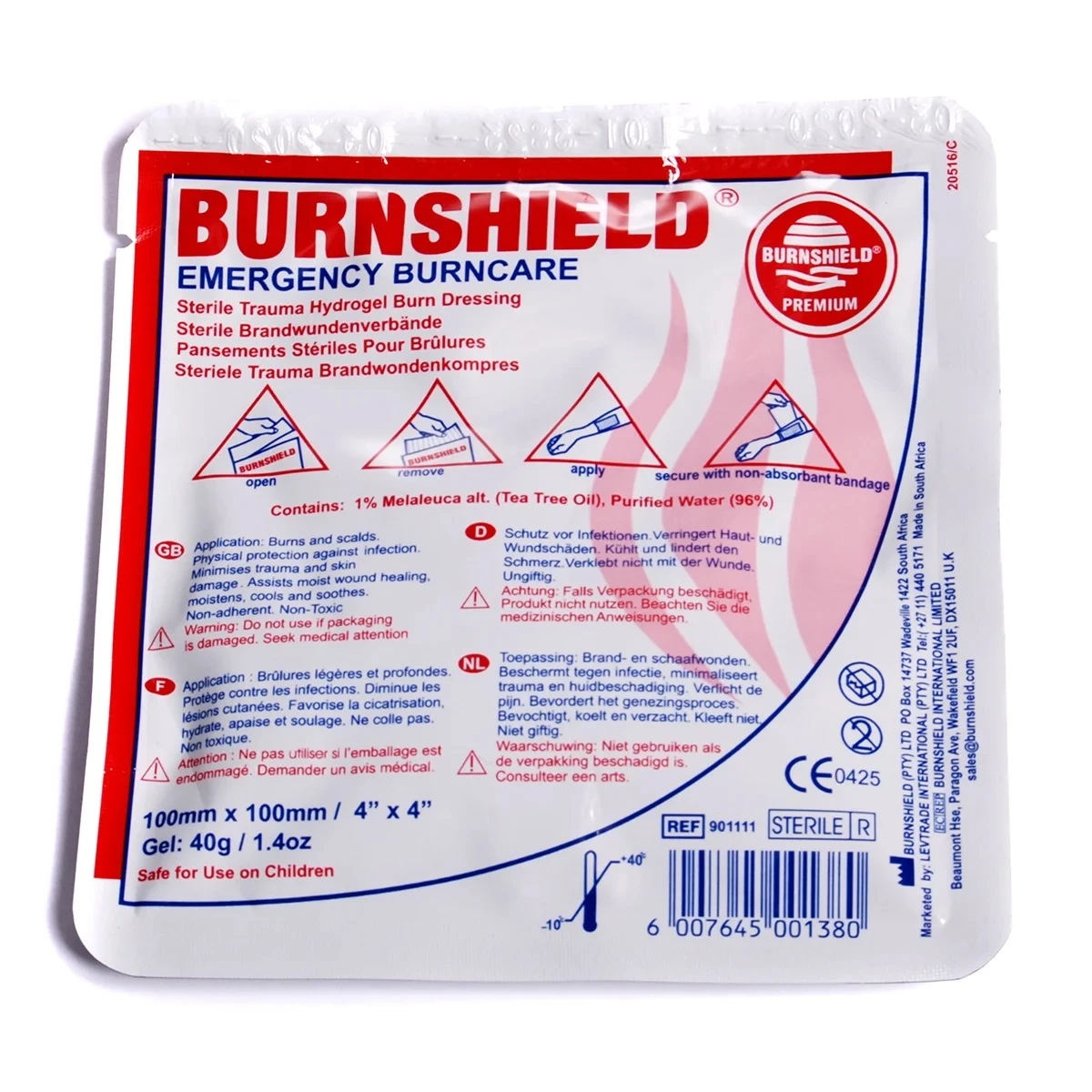 Burnshield Burns Dressing Sachets 40g 10cm 