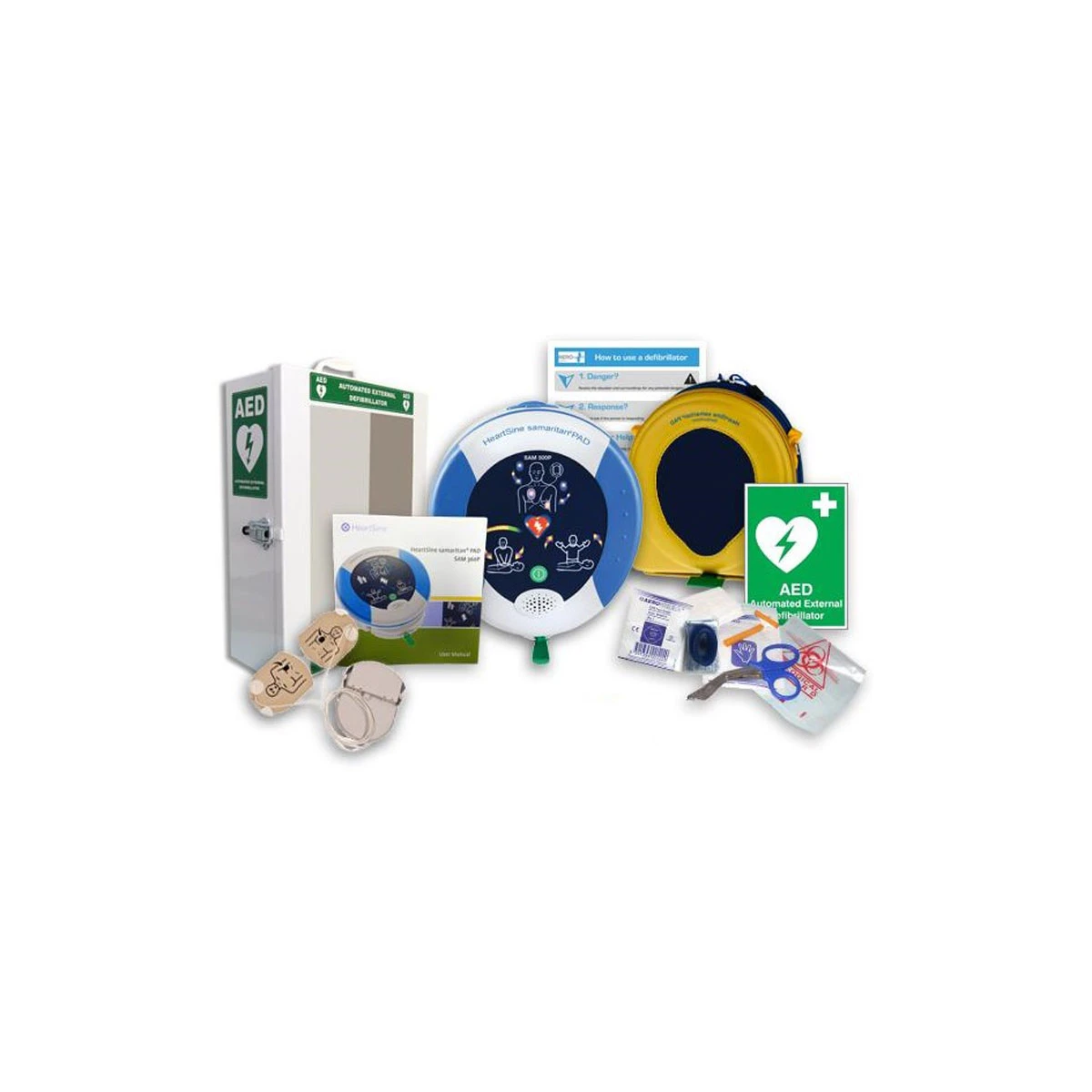  JanSan HSE HeartSine PAD 500P AED Defibrillator Package