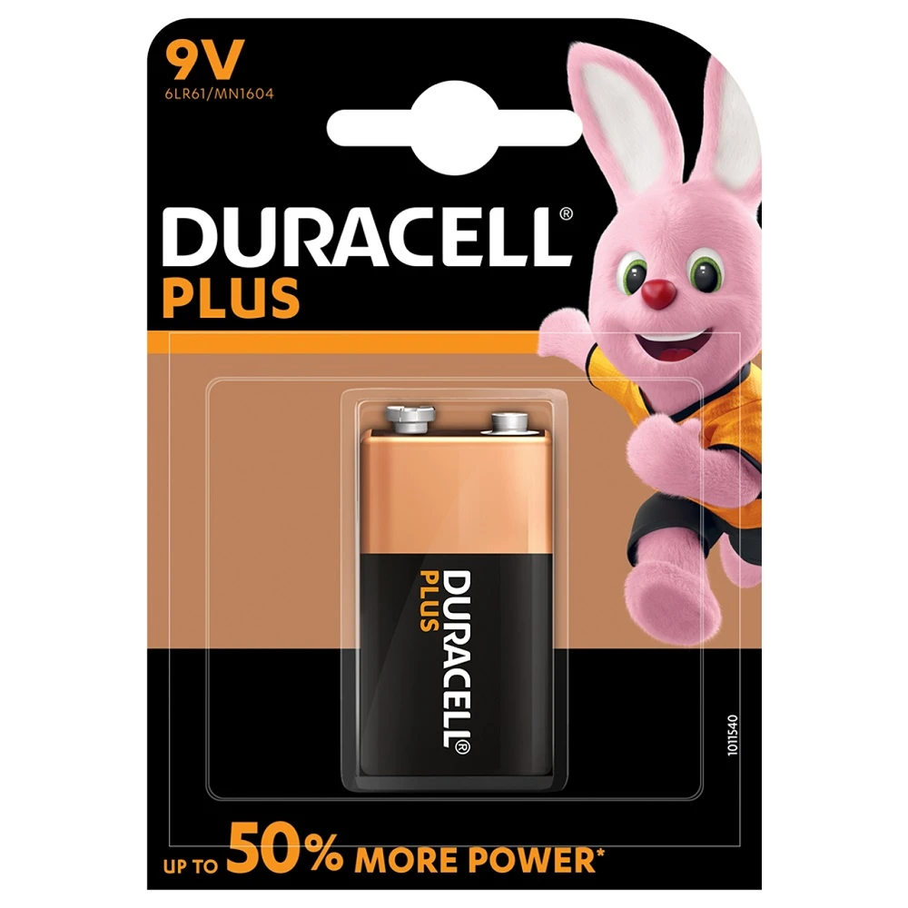 Duracell Plus 9V PP3 6LR61 Battery 