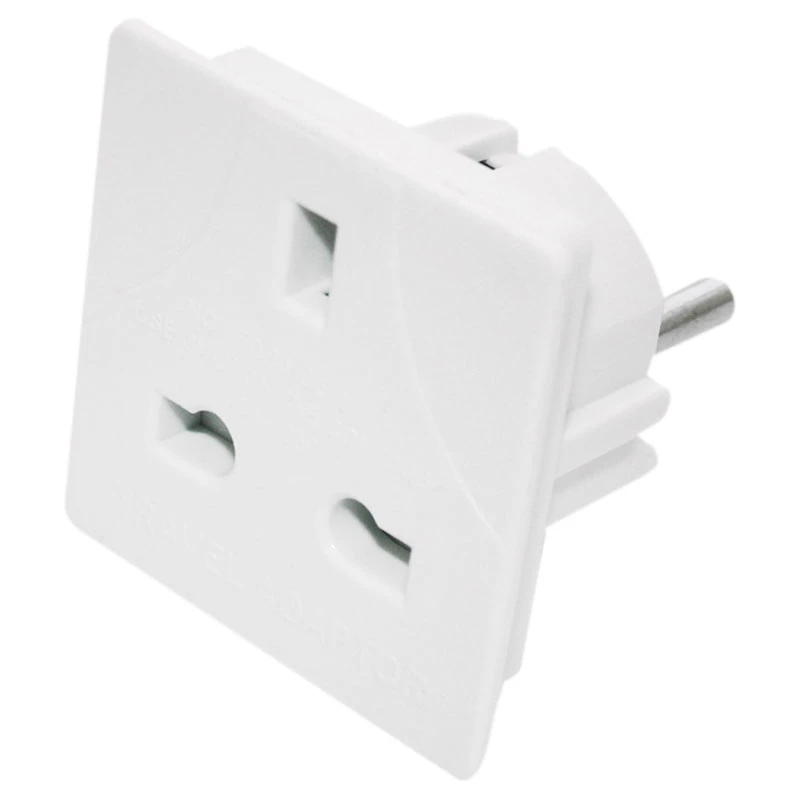 JanSan Plug UK to Europe Adaptor White 