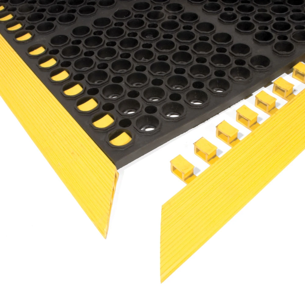 Coba Deluxe Workplace Anti Fatigue Rubber Mat Edging 1074mm Yellow