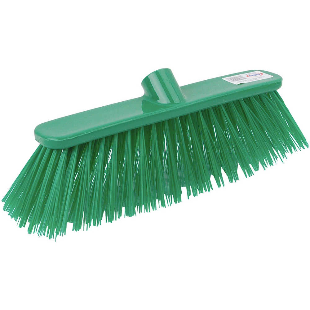 JanSan Poly Broom Head Stiff Bristles Green