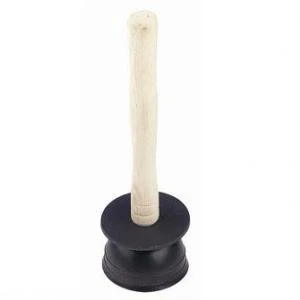  JanSan Sink Drain Plunger Wooden Handle 10"