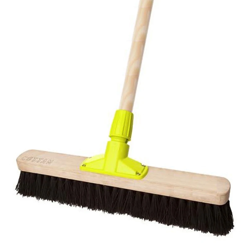  JanSan Premium Wooden Broom Head Soft Coco & Handle 18"