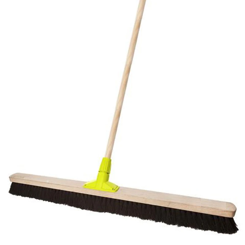 JanSan Premium Wooden Broom Head Soft Coco &amp; Handle 36&quot;