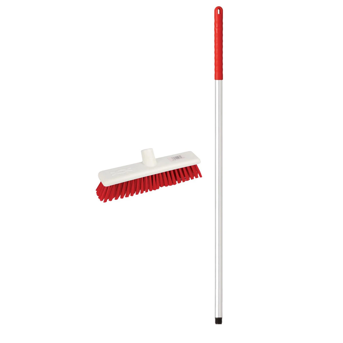 JanSan Washable Soft Broom Complete Red 12&quot; 30cm