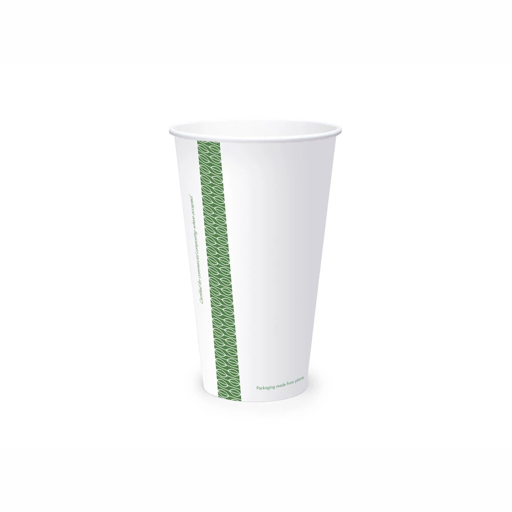  Vegware Green Leaf Cold Paper Cups 96 Series 16oz 475ml