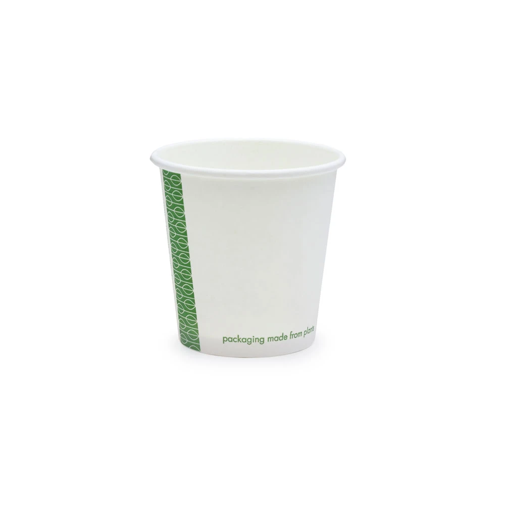 Vegware White Single Wall Hot Paper Cups 62 Series 4oz 120ml