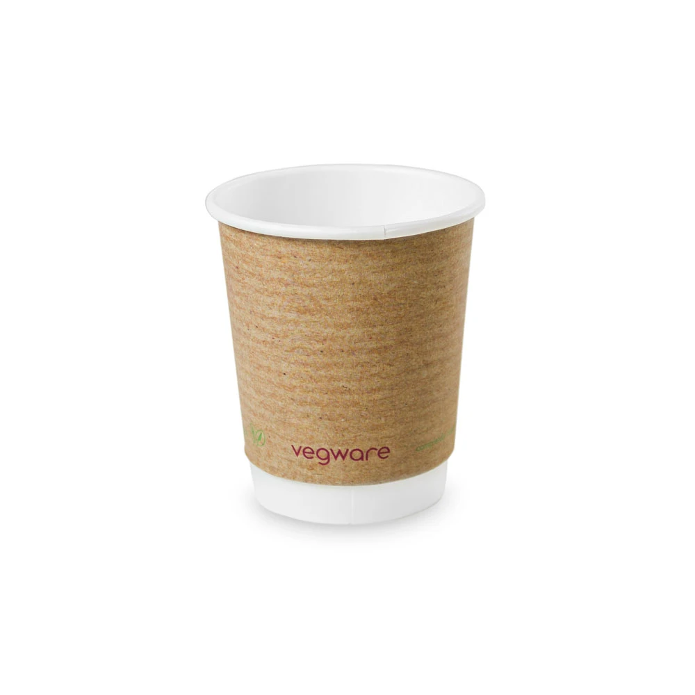 Vegware Kraft Double Wall Hot Paper Cups 79 Series 8oz 240ml