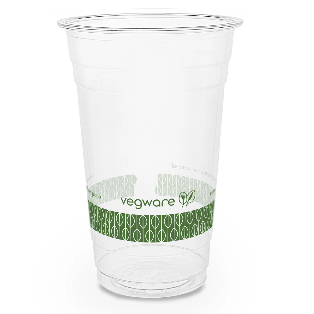  Vegware Green Stripe Clear Cup 96 Series 20oz 600ml