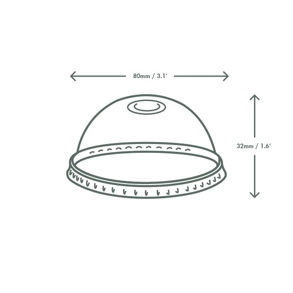 Vegware 76 Series Domed Hole Lid 