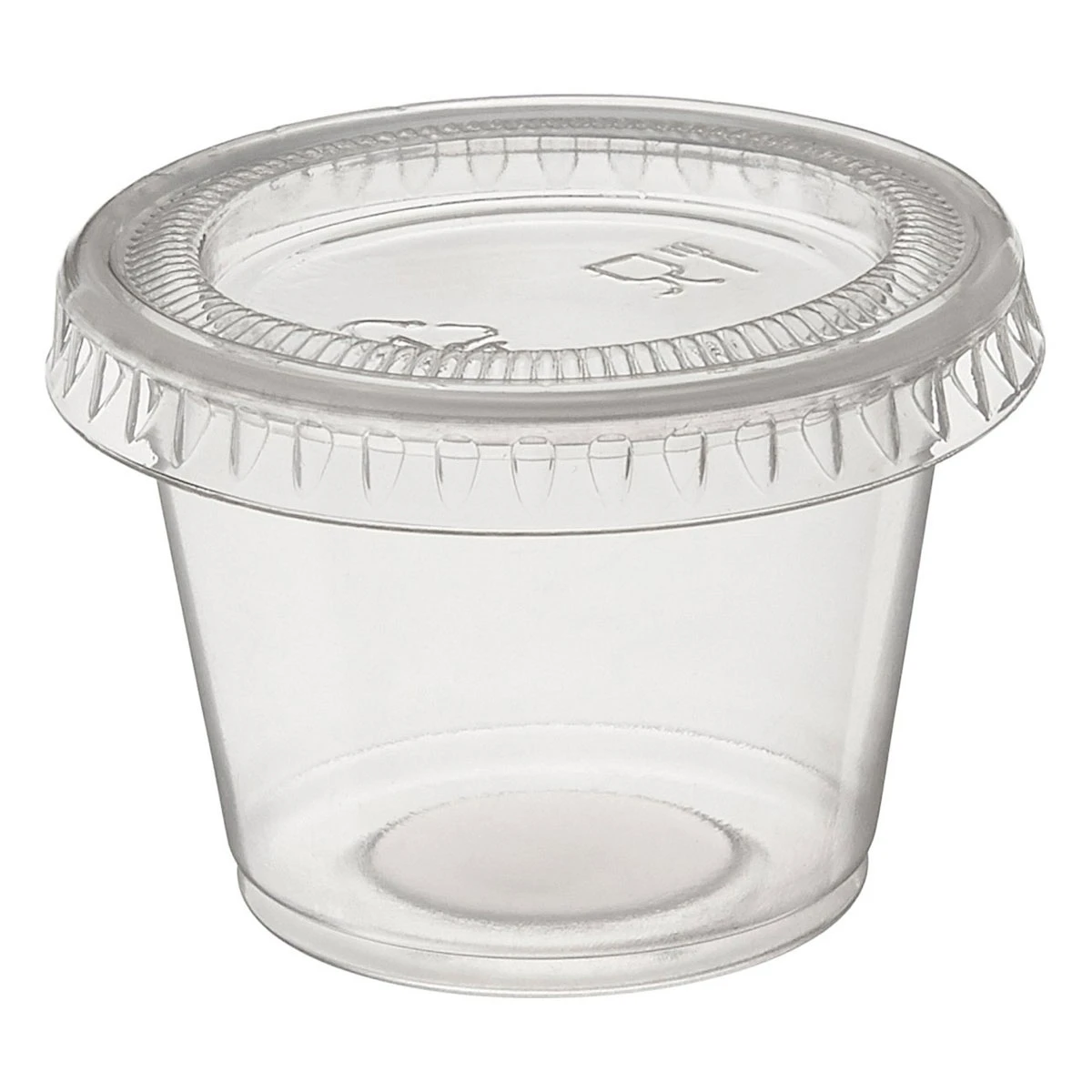 Vegware Compostable Souffle Portion Pot &amp; Lids Clear Combo 1oz 28ml