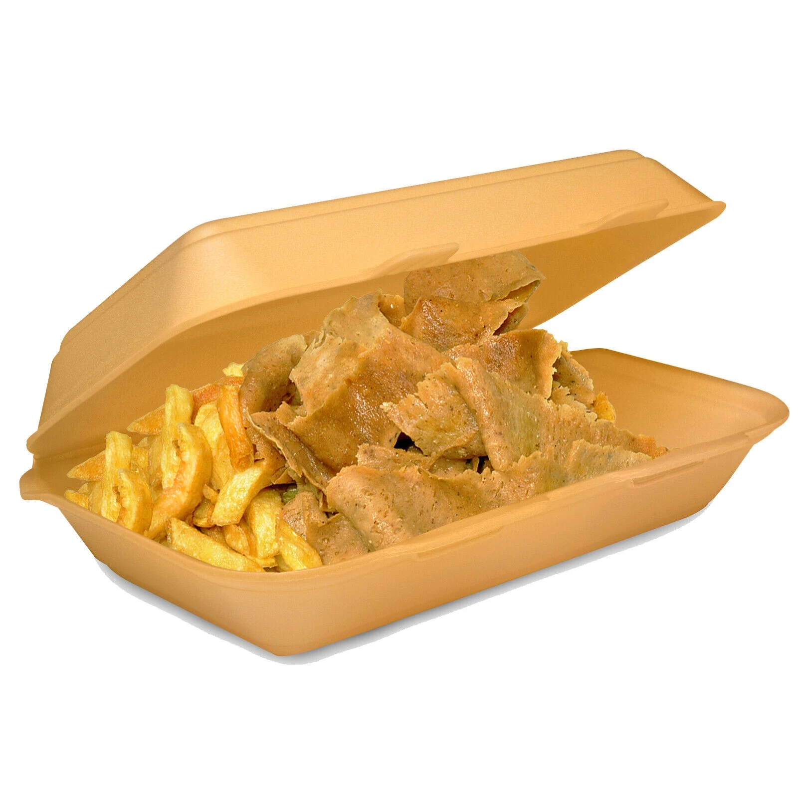 JanSan HP3 Polystyrene Hinged Meal Box 