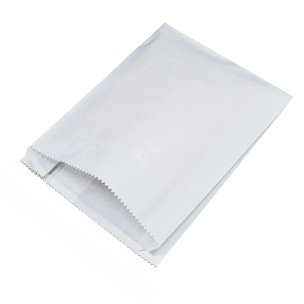 Vegware White Kraft Flat Food Bag 10&quot; 25cm