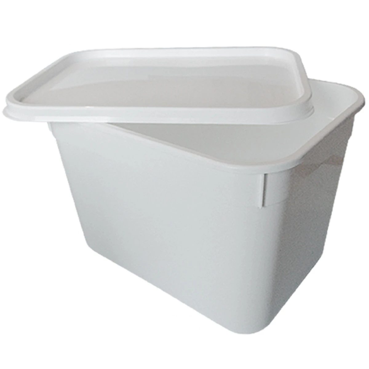 JanSan Rectangular Ice Cream Plastic Container & Lids 4 Litre Natural