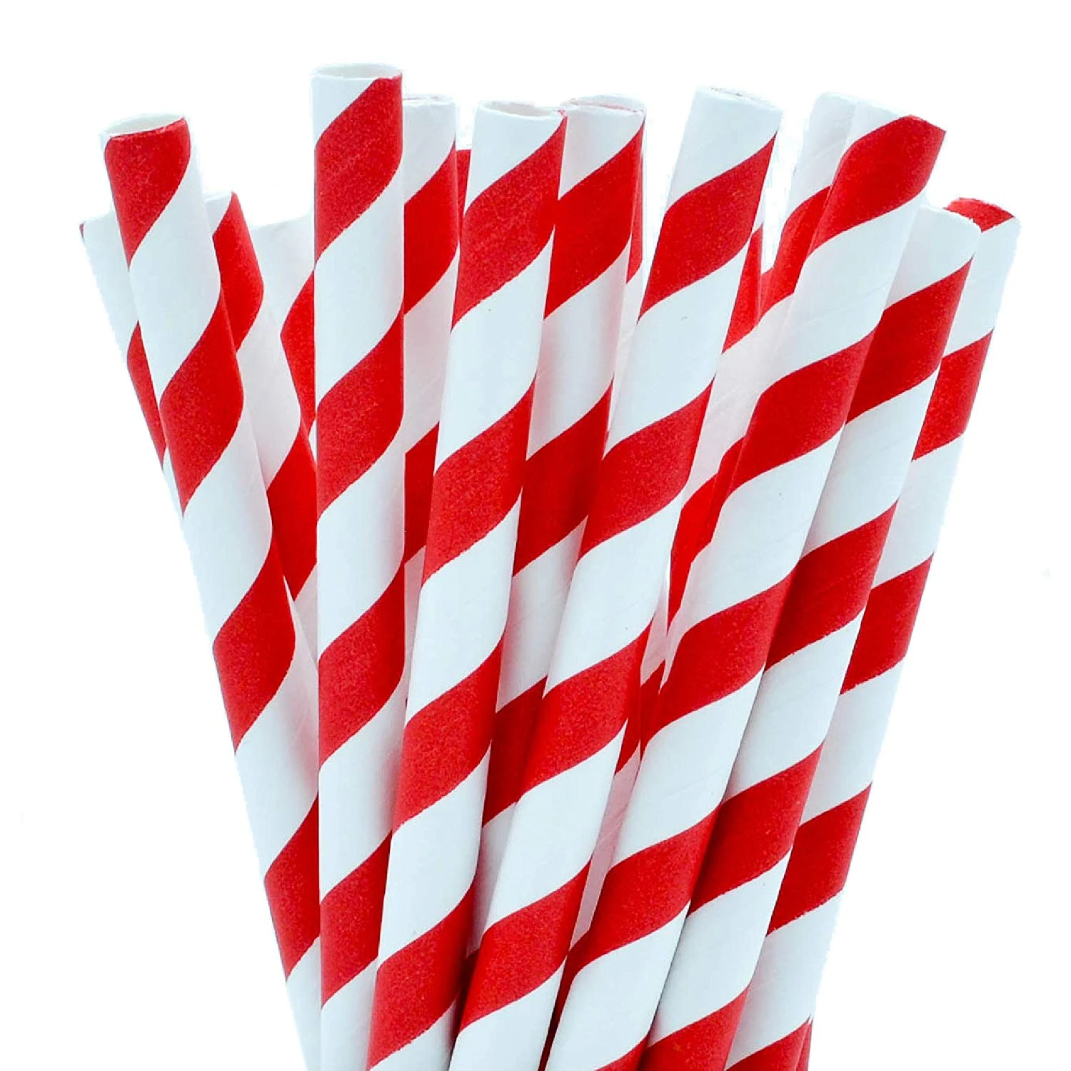  Paper Smoothie Jumbo Straw 200mm Red Stripe